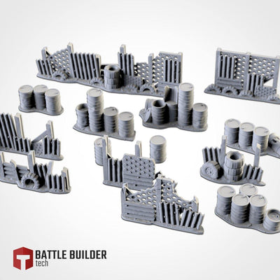 Post Apocalyptic Barricades by Txarli Factory BattleBuilder Tech - Mecha.Net Studios