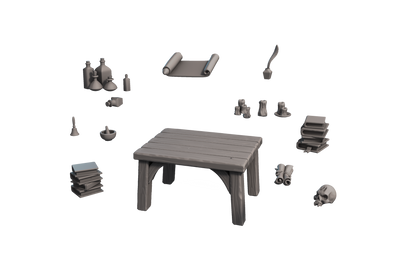 Study Furniture Pack by Great Grimoire - Mecha.Net Studios